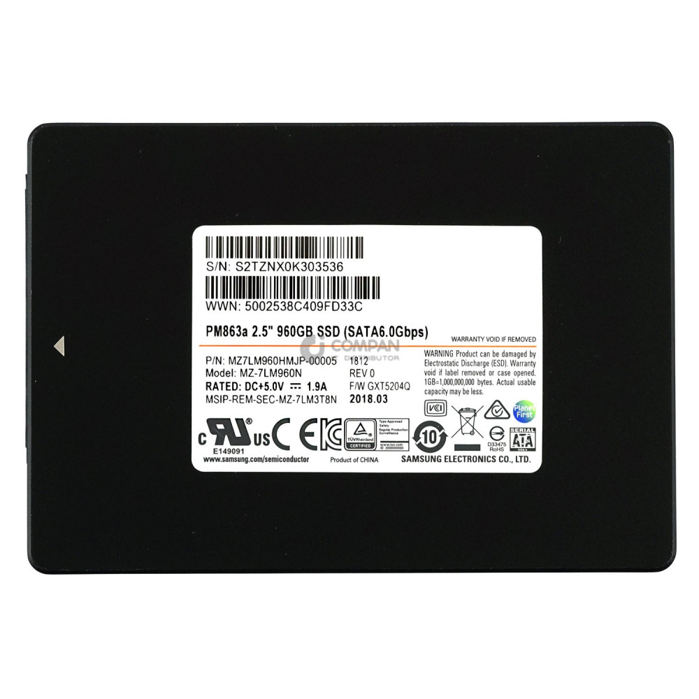MZ-7LM960N SAMSUNG PM863A SSD 960GB SATA 6G 2.5" SFF MZ7LM960HMJP-00005